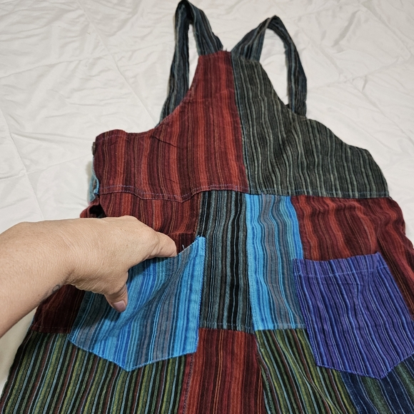 Jayli Boho Colorful Patchwork Overalls Jumpsuit Wide Leg Lightweight Large - Picture 10 of 16